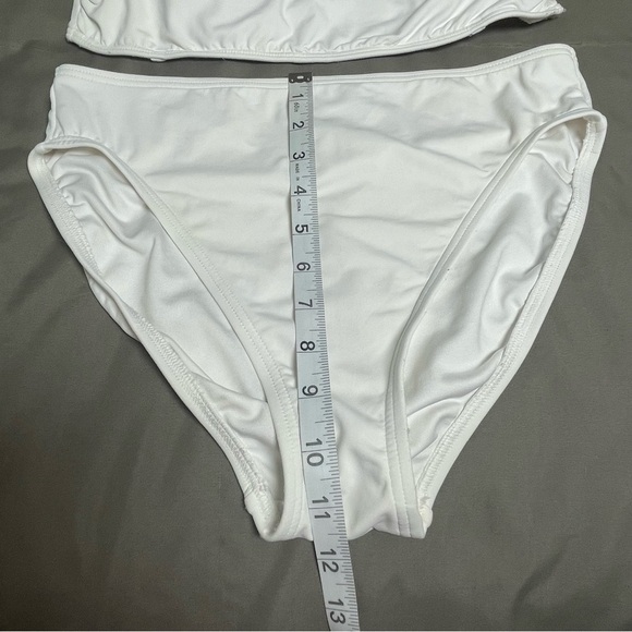 Michael Kors White Bandeau Bikini Bathing Suit Size Large - Picture 4 of 14